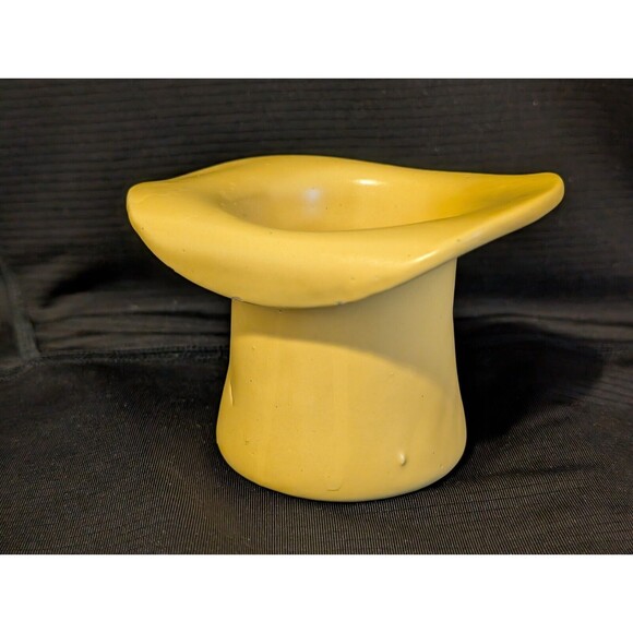 Haeger Top Hat Yellow Ceramic Planter Vintage Hand Made Pottery Made in USA VTG - Picture 4 of 9